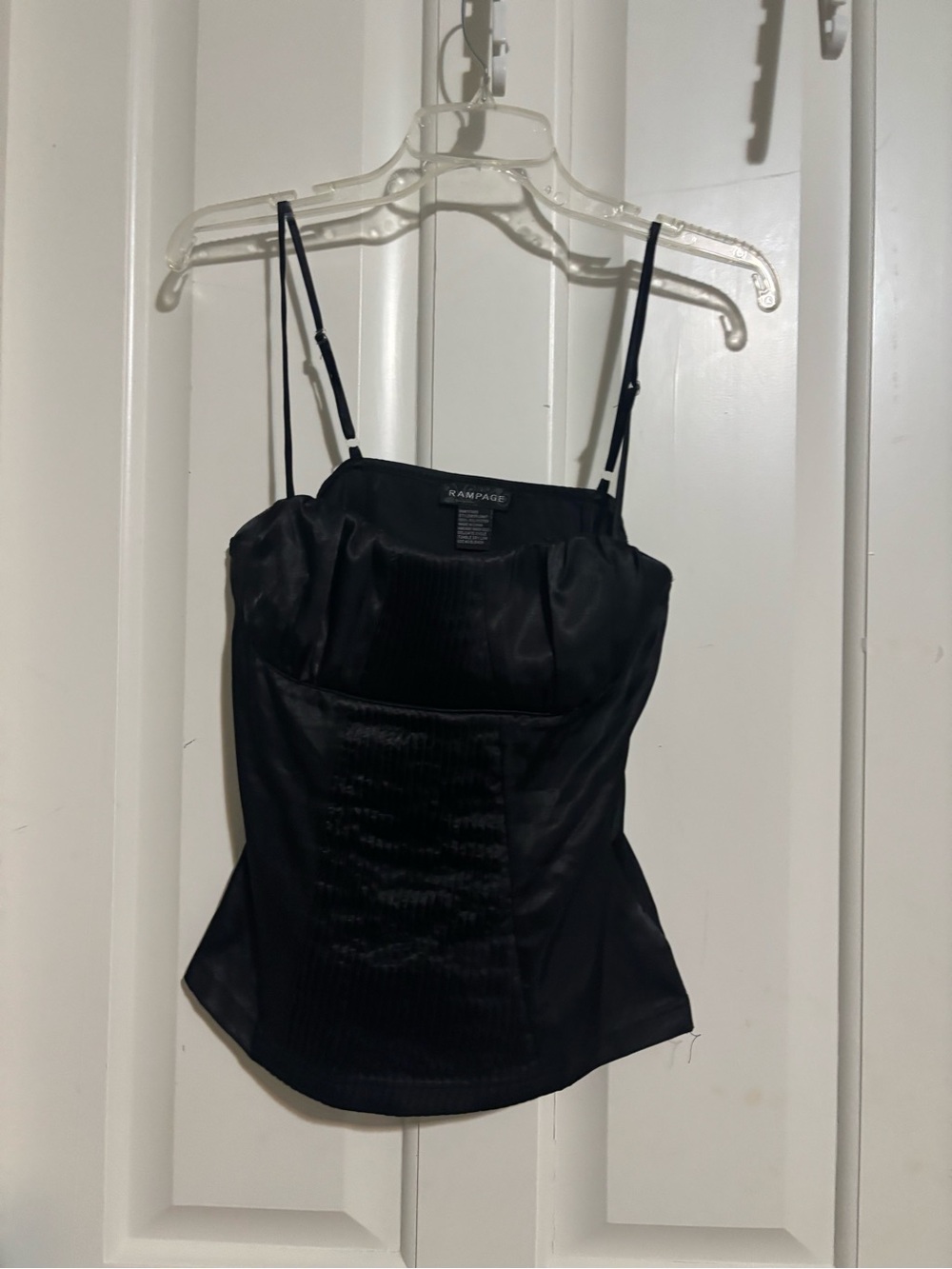 Rampage Black Satin Spaghetti Strap Cami size Small